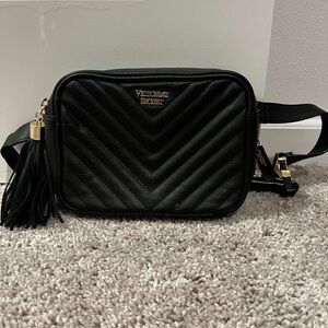 Victoria’s Secret black- belt bag/cross body purse NWT